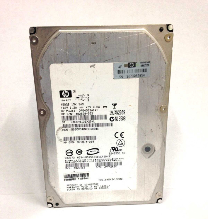HP 450GB 15K SAS 3.5" DUAL PORT HARD DRIVE NEW BULK 480528-002