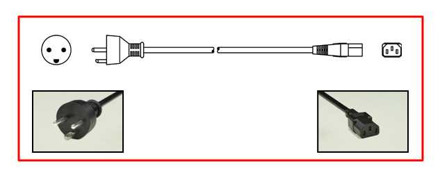 Power Cord, Danish, 10A 250 V Straight