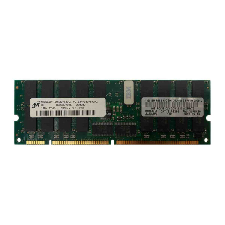31P8300 IBM 1GB (1X1GB) PC133 MEMORY MODULE 31P8300 IBM 1GB (1X1GB) PC133 MEMORY MODULE