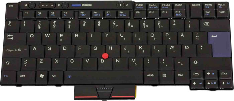 Keyboard Thinkpad Danish T400s T410s T510 T510i W510