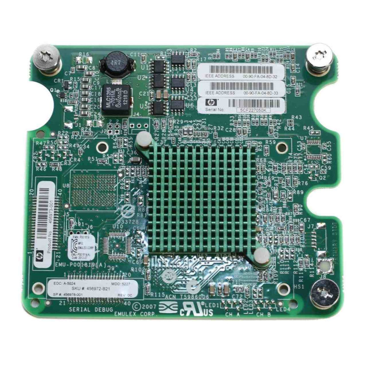 456972-B21 HP BLC EMULEX LPE1205 FC HBA 8GB 456972-B21 HP BLC EMULEX LPE1205 FC HBA 8GB