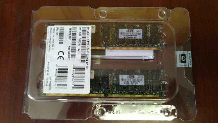 HP 8GB PC2-6400 (2 X 4GB) DDR2- LP MEMORY KIT NEW BULK 504351-B21