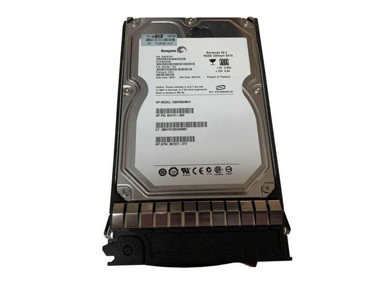HP 750GB SATA 7200RPM HOT PLUG 3.5 INCH HARD DRIVE 432341-B21 HP 750GB SATA 7200RPM HOT PLUG 3.5 INCH HARD DRIVE 432341-B21