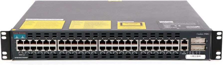 CISCO SYSTEMS CATALYST WS-C2948G-L3, LAYER 3 SWITCH 48 10/100, 2 GBIC SLOTS