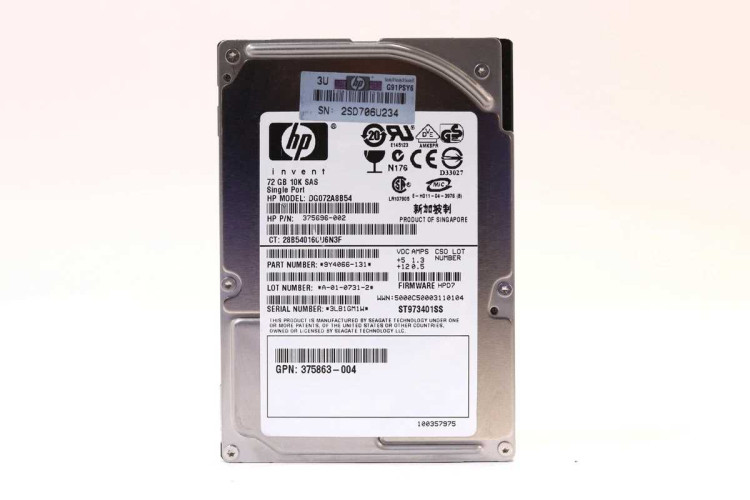 HP 72.8GB 10K SAS 2.5" HOT PLUG SINGLE PORT HARD DRIVE 443177-001 HP 72.8GB 10K SAS 2.5" HOT PLUG SINGLE PORT HARD DRIVE 443177-001