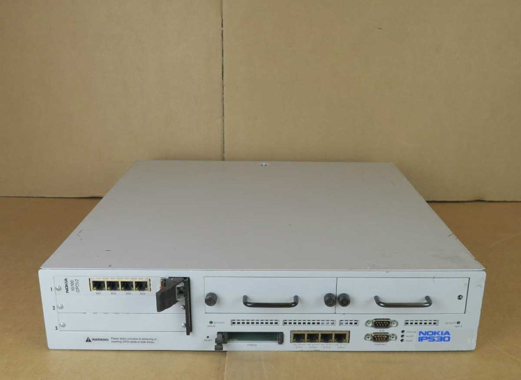 Nokia IP 530 Base System Firewall/VPN Router, 4x10/100 Base-T Ethernet Ports, 3x CPCI Interface slots, 2x Type II PCMCIA slots Nokia IP 530 Base System Firewall/VPN Router, 4x10/100 Base-T Ethernet Ports, 3x CPCI Interface slots, 2x Type II PCMCIA slots