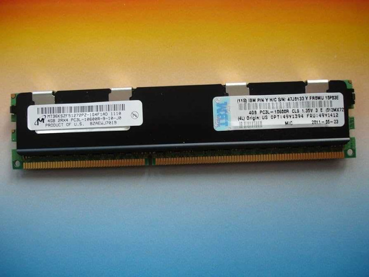 IBM 4GB (1 X 4GB) PC3-10600 DDR3-1333 MHZ CL9 ECC MEMORY NEW BULK IBM 4GB (1 X 4GB) PC3-10600 DDR3-1333 MHZ CL9 ECC MEMORY NEW BULK