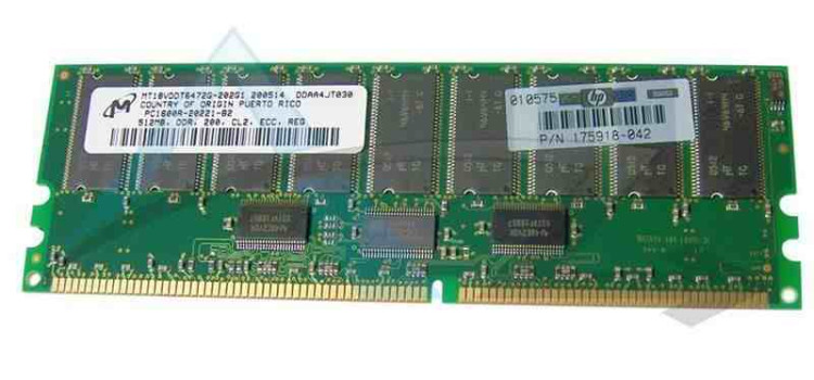 175918-042 HP 512MB (1X512MB) PC1600 DDR ECC MODULE