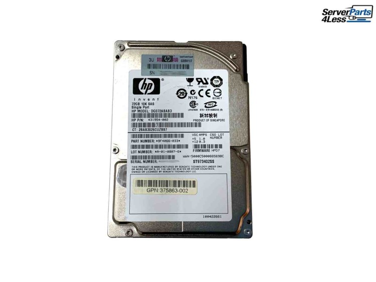 431954-002 HP 72GB 10K rpm Hot Plug SAS 2.5 Hard Drive