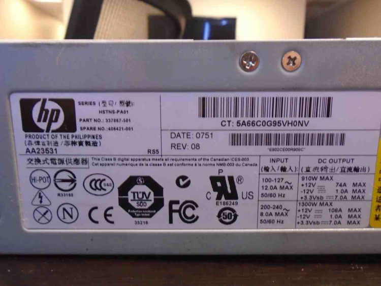 HP 900W Hot-Plug Power Supply for Proliant DL585 G2 DL580 G3 ML5 HP 900W Hot-Plug Power Supply for Proliant DL585 G2 DL580 G3 ML5