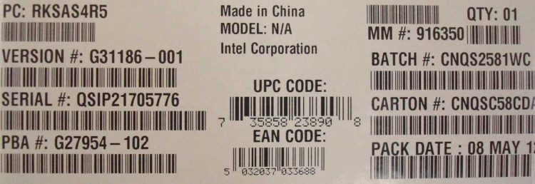 Ключ активации RAID Intel Original RKSAS4R5 Ключ активации RAID Intel Original RKSAS4R5