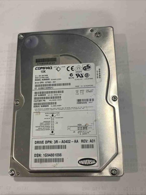 BD009122C6 HP 9.1GB 1" WU2 10K SCA HD W/ TRAYS BD009122C6 HP 9.1GB 1" WU2 10K SCA HD W/ TRAYS